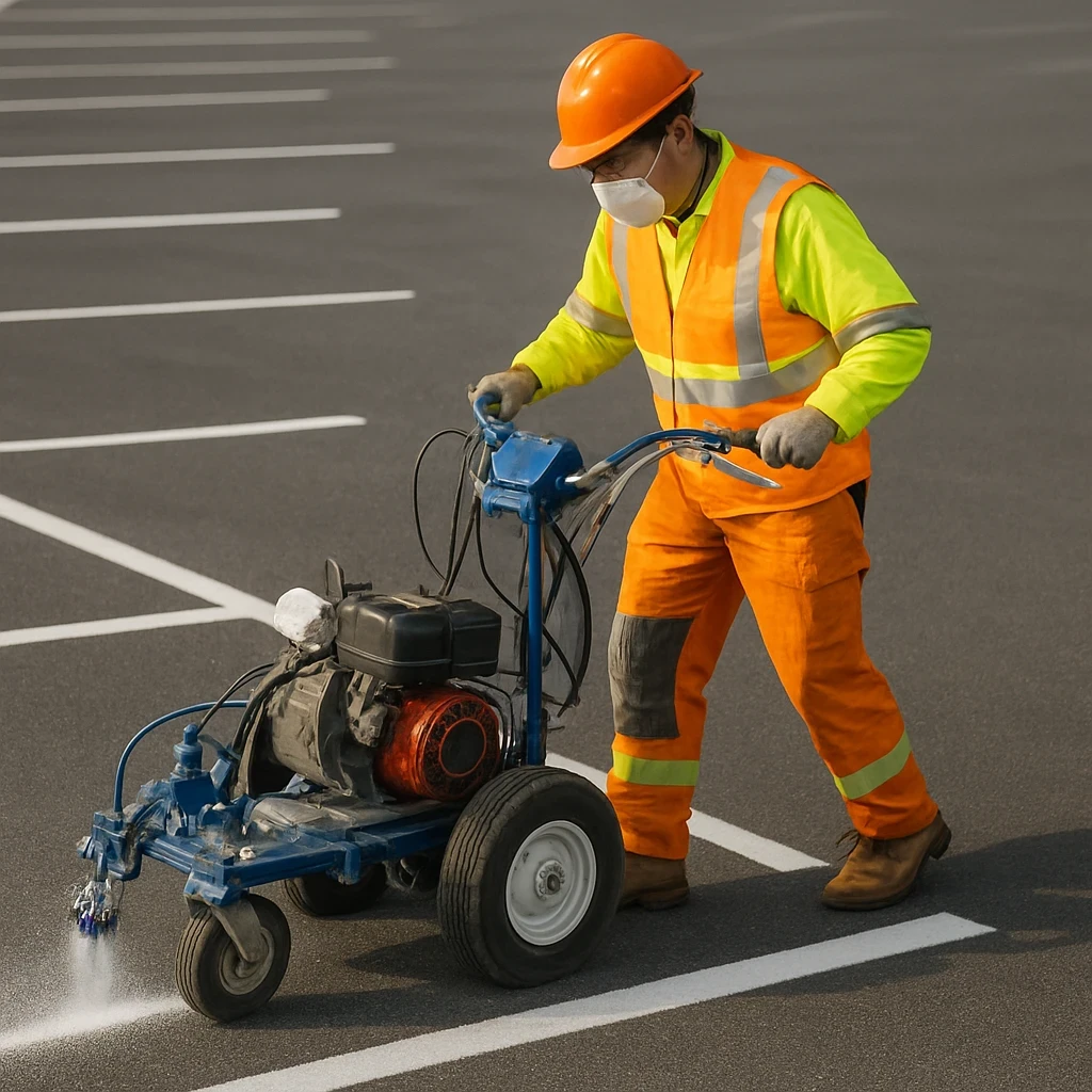 Jakie technologie stosuje się przy malowaniu pasów na parkingach?